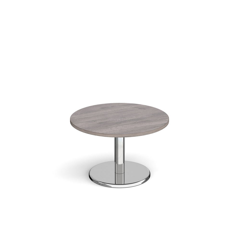 Picture of Pisa circular coffee table with round chrome base 800mm - grey oak