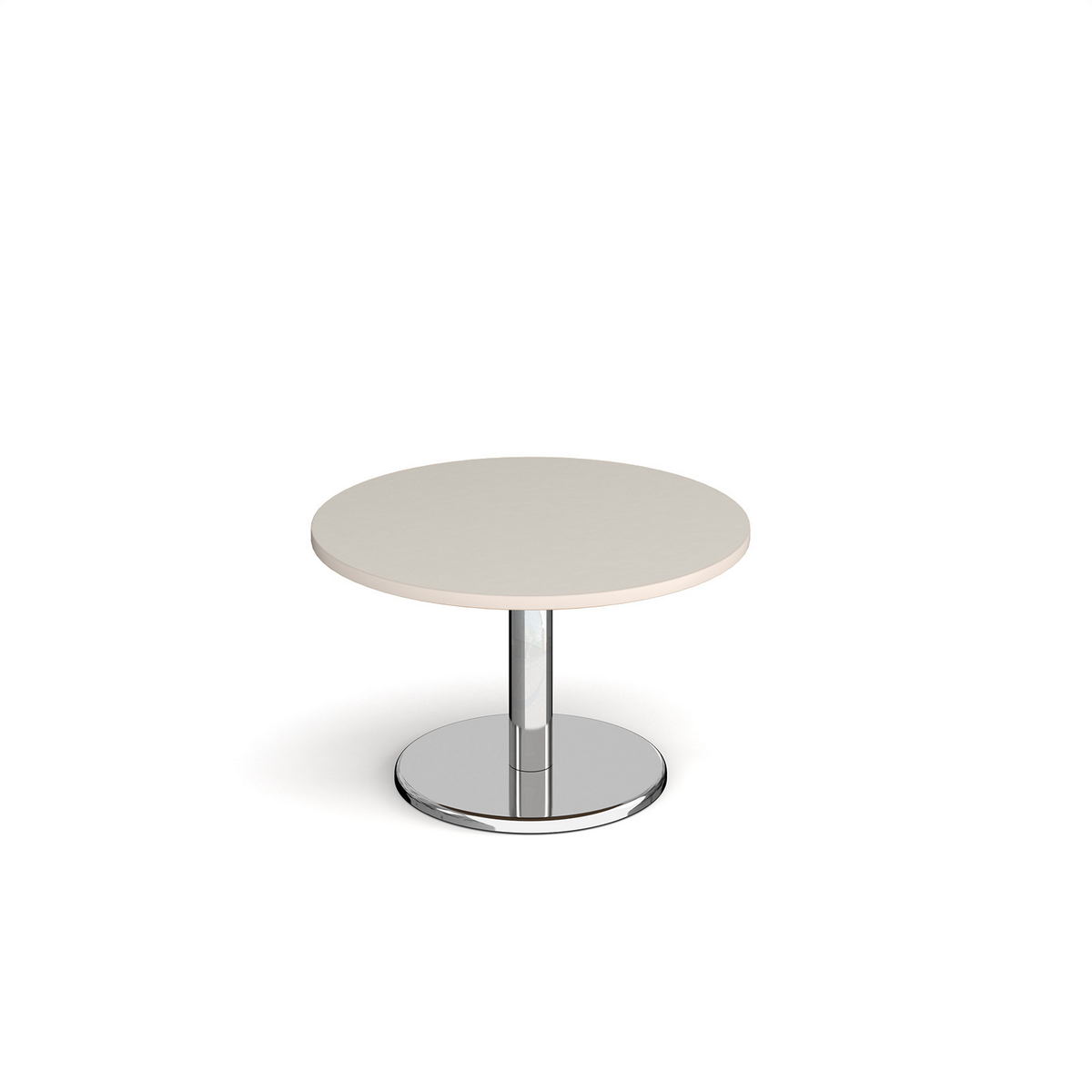 Picture of Pisa circular coffee table with round chrome base 800mm - Light Grey