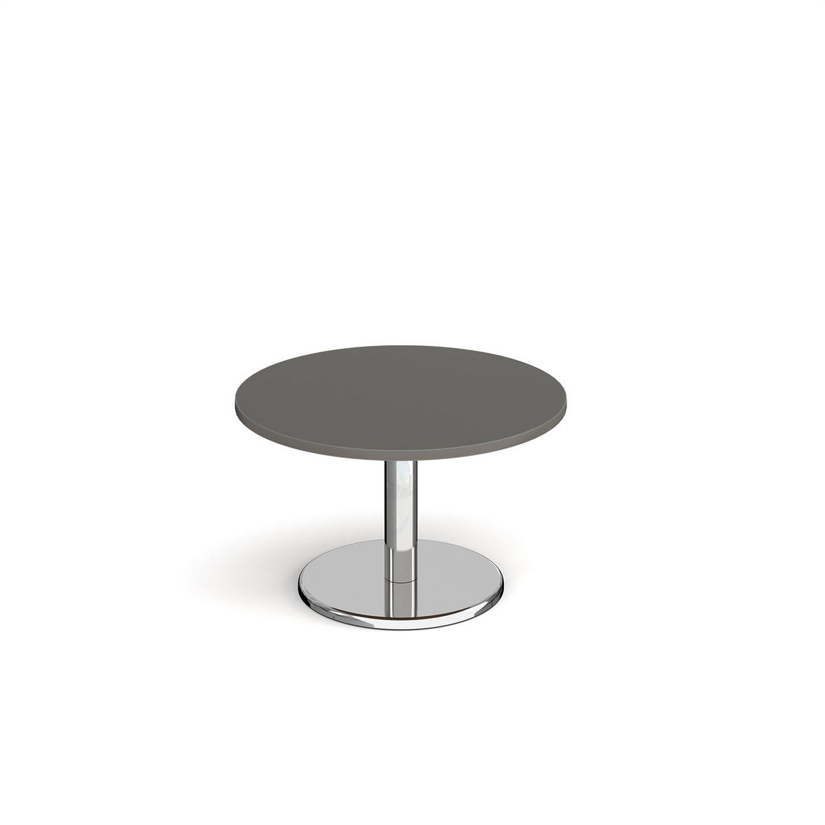 Picture of Pisa circular coffee table with round chrome base 800mm - Onyx Grey