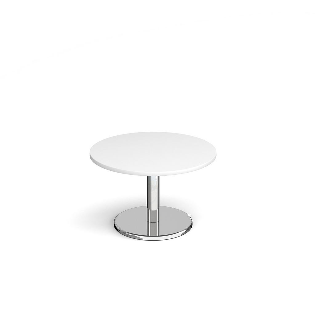 Picture of Pisa circular coffee table with round chrome base 800mm - white