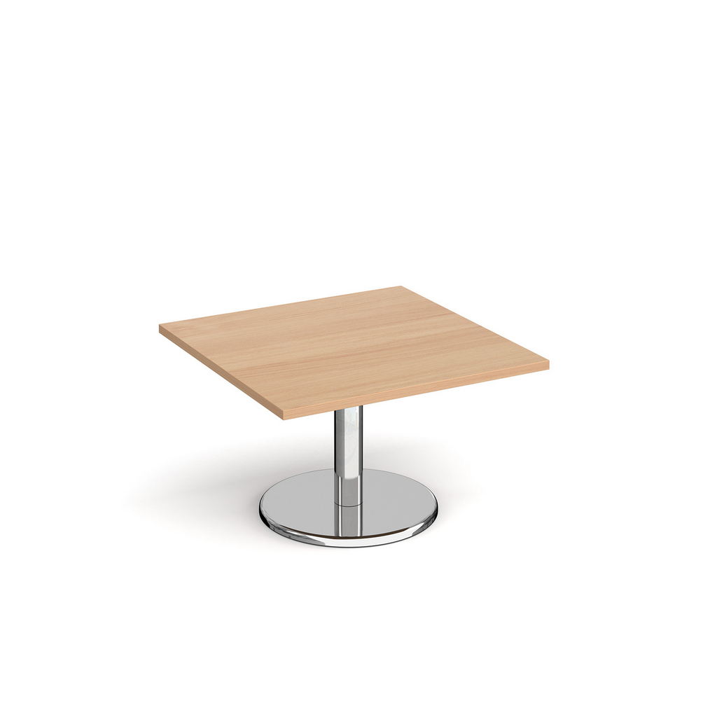 Picture of Pisa square coffee table with round chrome base 800mm - beech