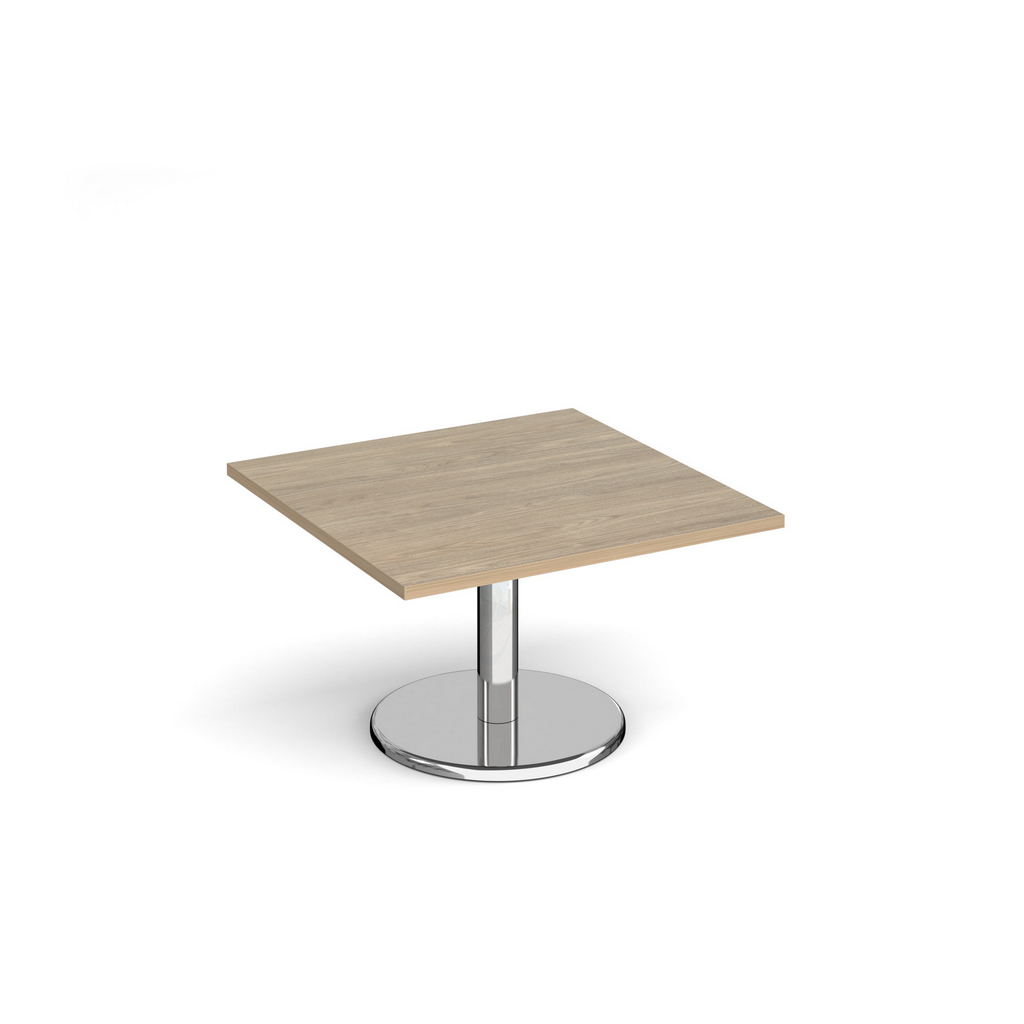 Picture of Pisa square coffee table with round chrome base 800mm - barcelona walnut