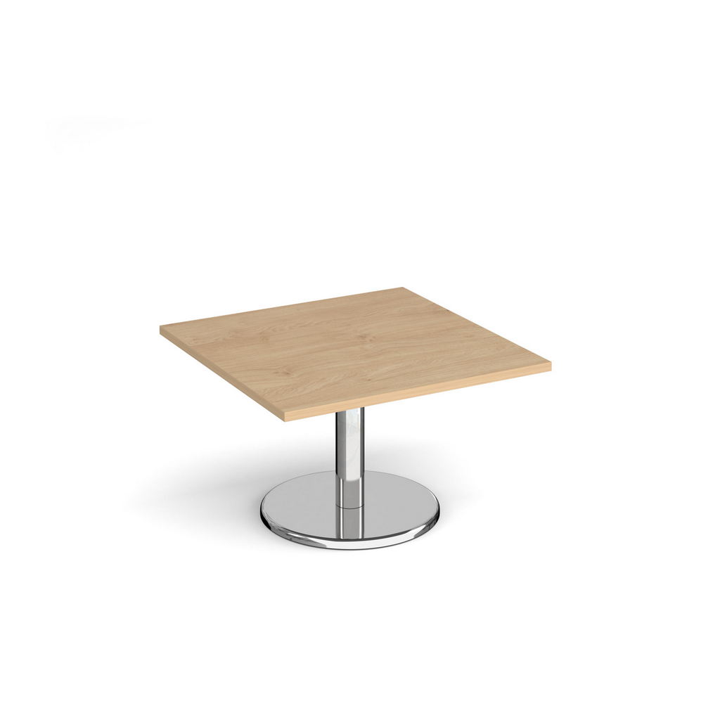 Picture of Pisa square coffee table with round chrome base 800mm - kendal oak