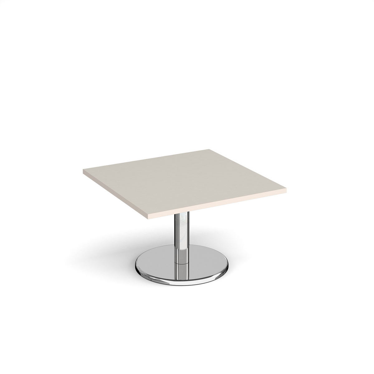 Picture of Pisa square coffee table with round chrome base 800mm - Light Grey