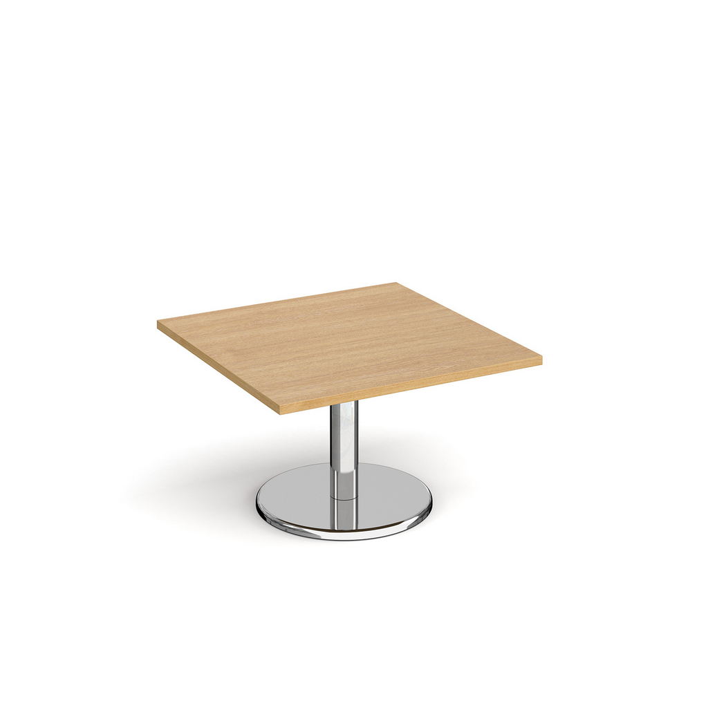 Picture of Pisa square coffee table with round chrome base 800mm - oak
