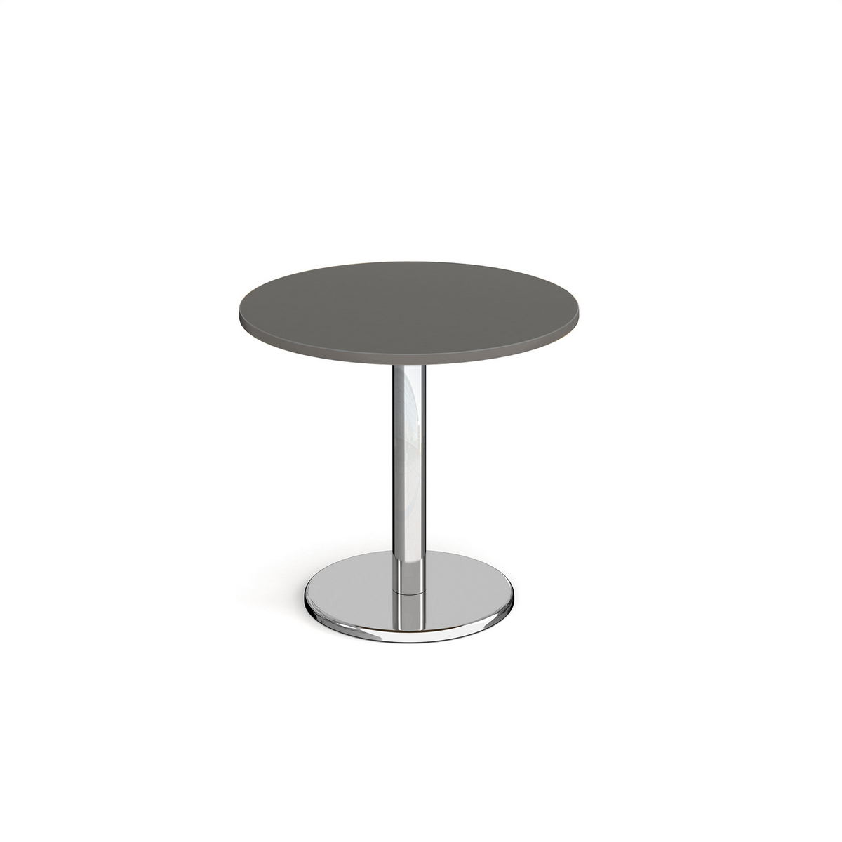 Picture of Pisa circular dining table with round chrome base 800mm - Onyx Grey