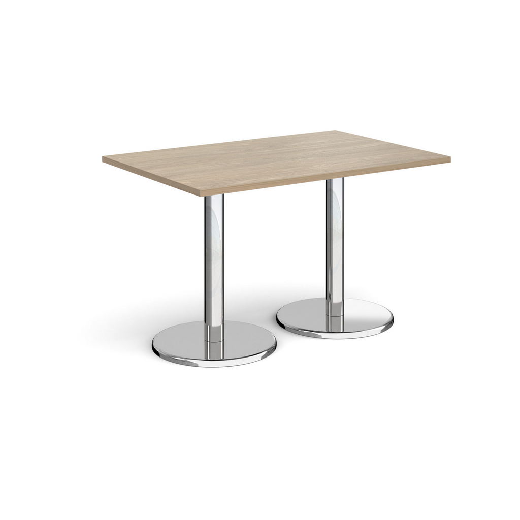 Picture of Pisa rectangular dining table with round chrome bases 1200mm x 800mm - barcelona walnut
