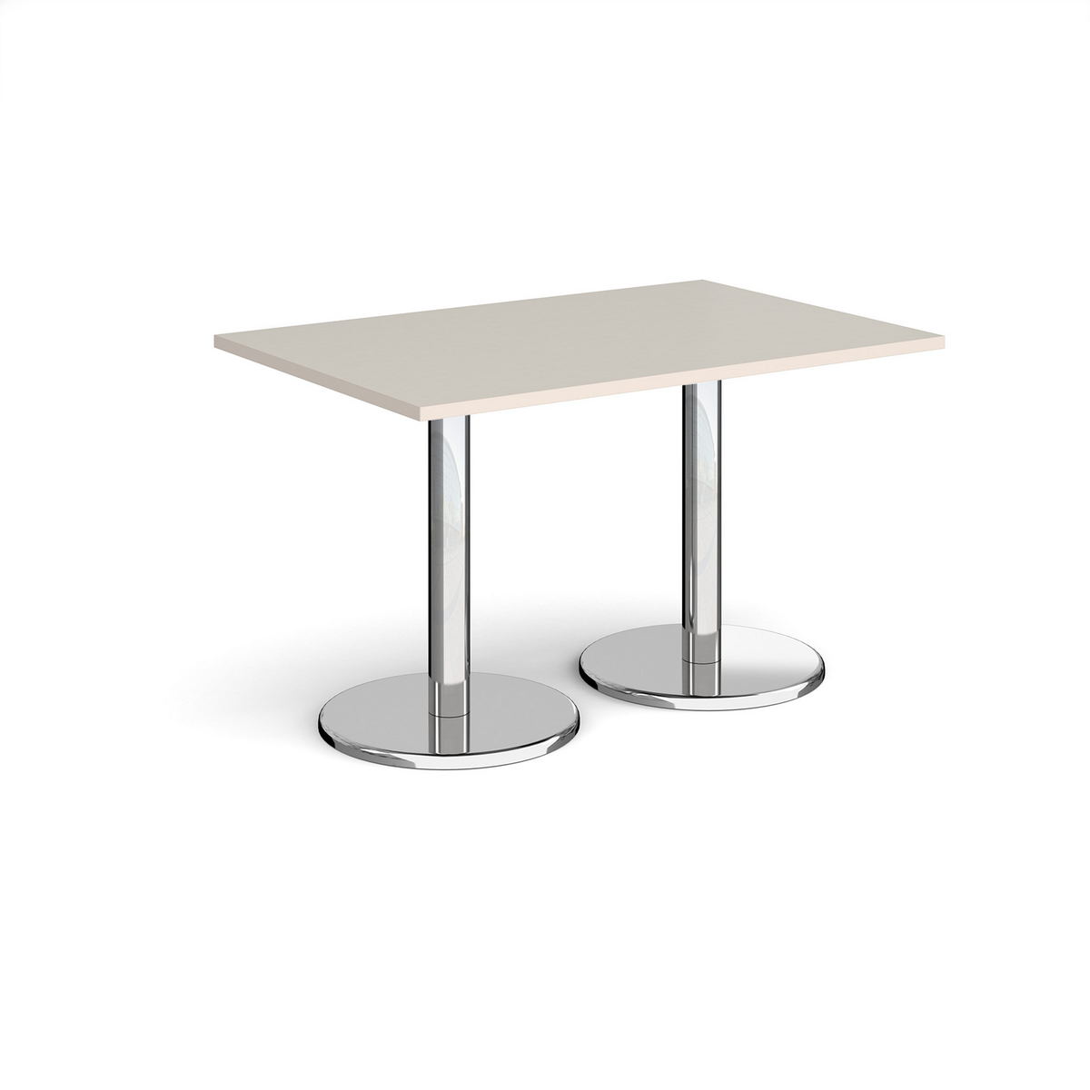 Picture of Pisa rectangular dining table with round chrome bases 1200mm x 800mm - Light Grey