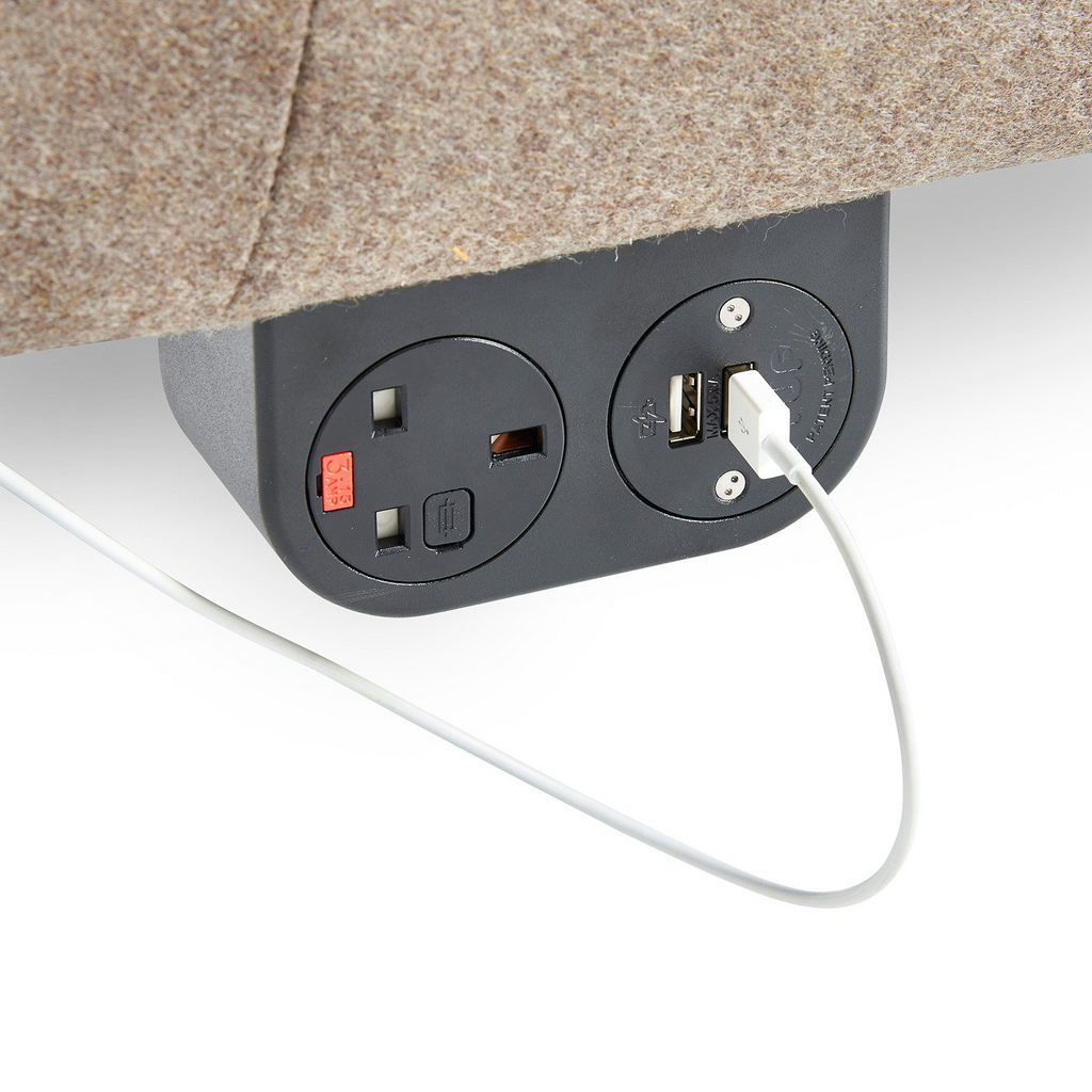 Picture of Phase multi-surface power module 1 x UK socket, 1 x TUF (A&C connectors) USB charger - black