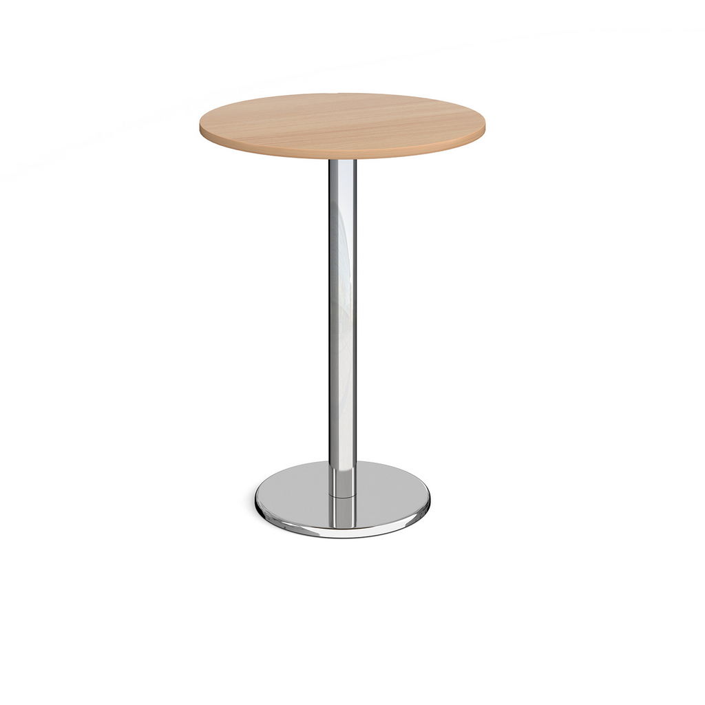 Picture of Pisa circular poseur table with round chrome base 800mm - beech