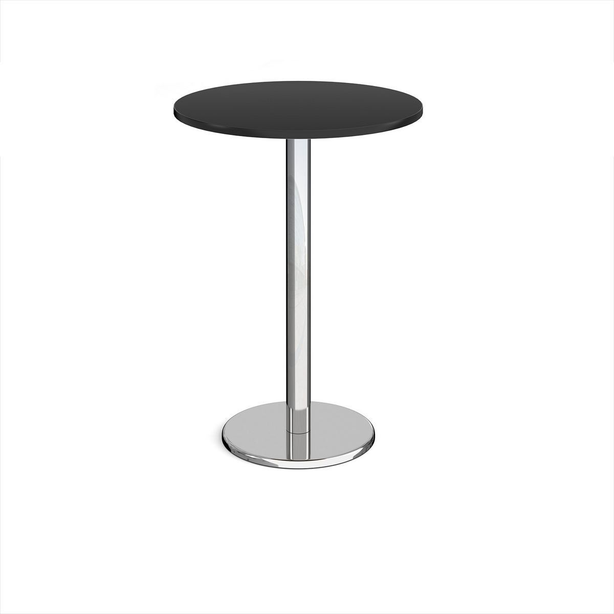 Picture of Pisa circular poseur table with round chrome base 800mm -  Black