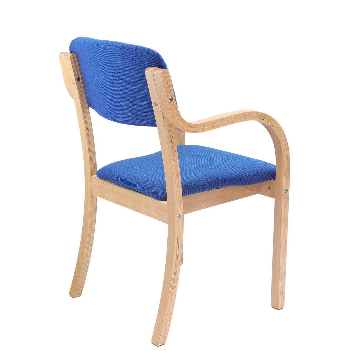 Picture of Prague wooden conference chair with double arms - blue