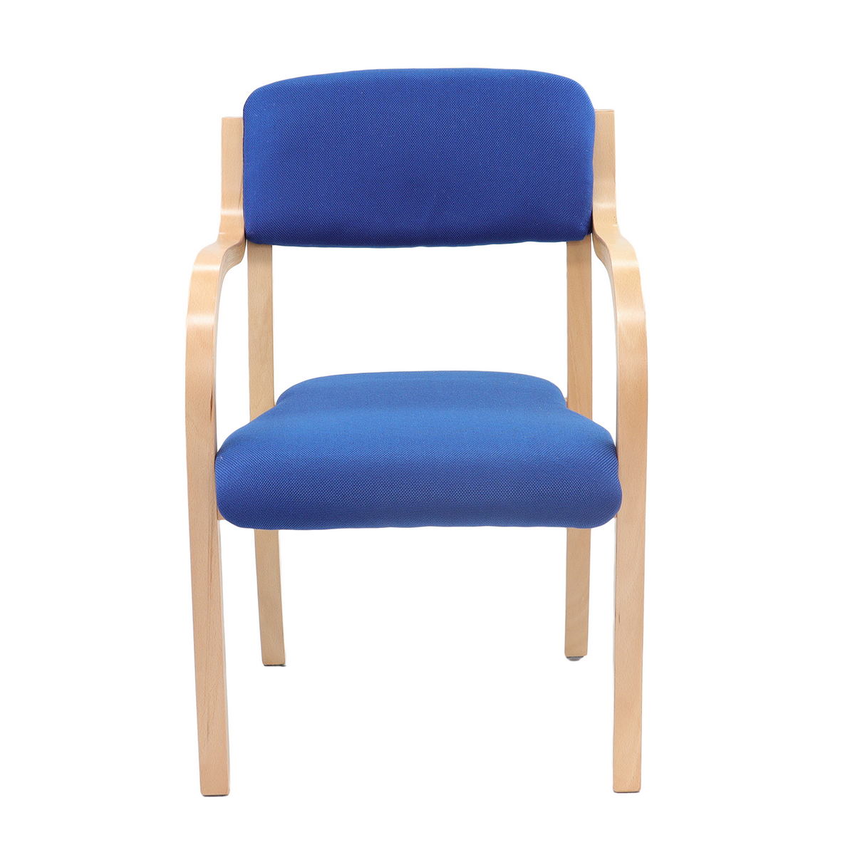 Picture of Prague wooden conference chair with double arms - blue