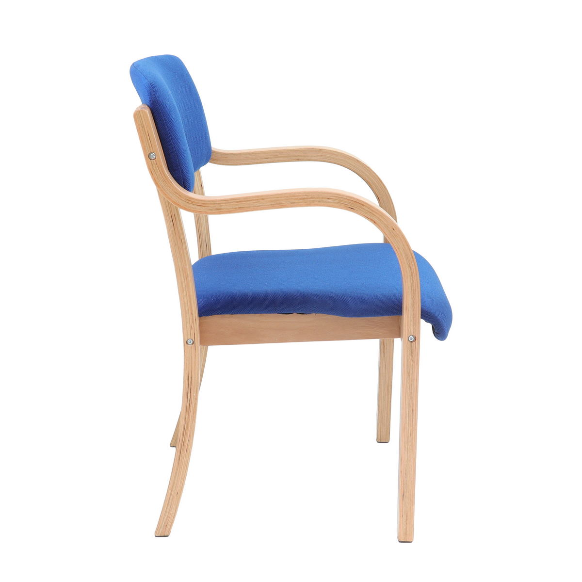 Picture of Prague wooden conference chair with double arms - blue