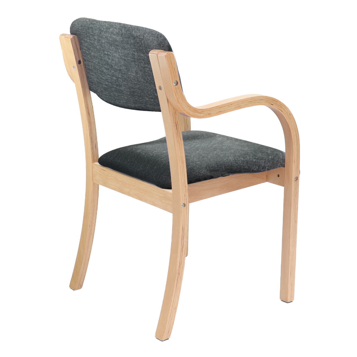 Picture of Prague wooden conference chair with double arms - charcoal