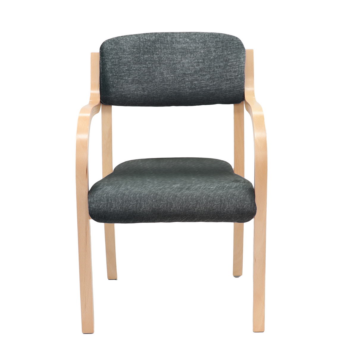 Picture of Prague wooden conference chair with double arms - charcoal