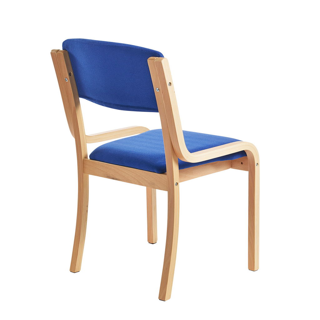 Picture of Prague wooden conference chair with no arms - blue