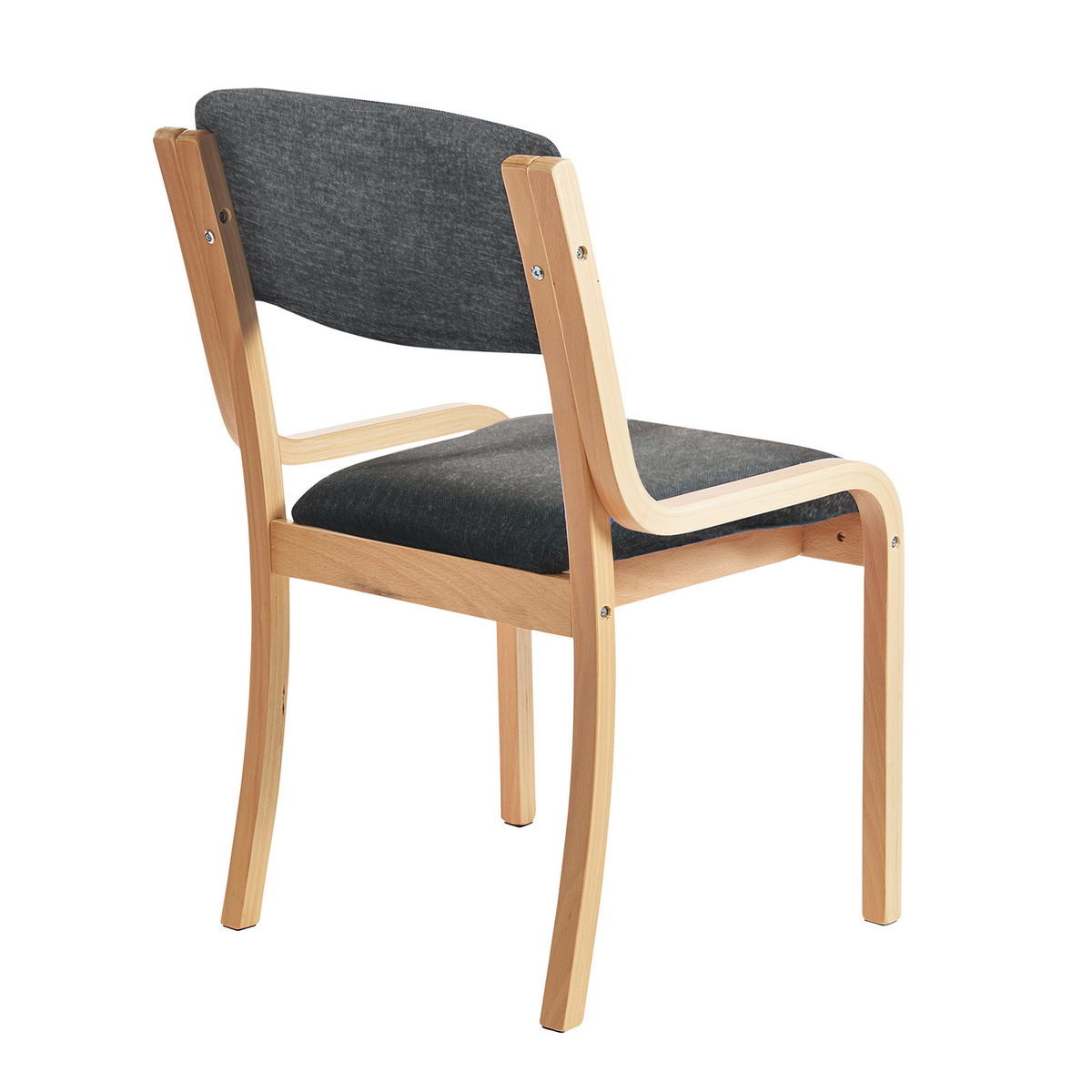 Picture of Prague wooden conference chair with no arms - charcoal