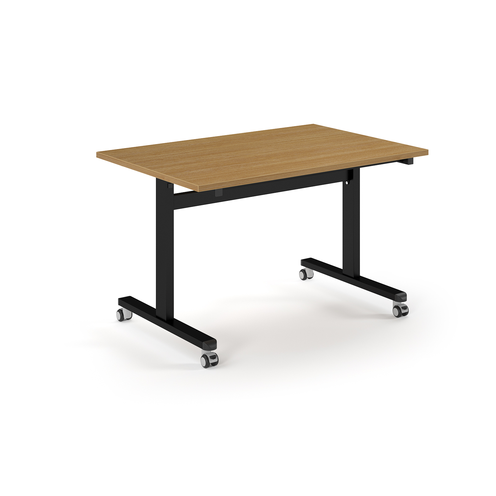 Picture of Pro Flip Rectangular Table 1200 x 800, Black Frame, Oak Top