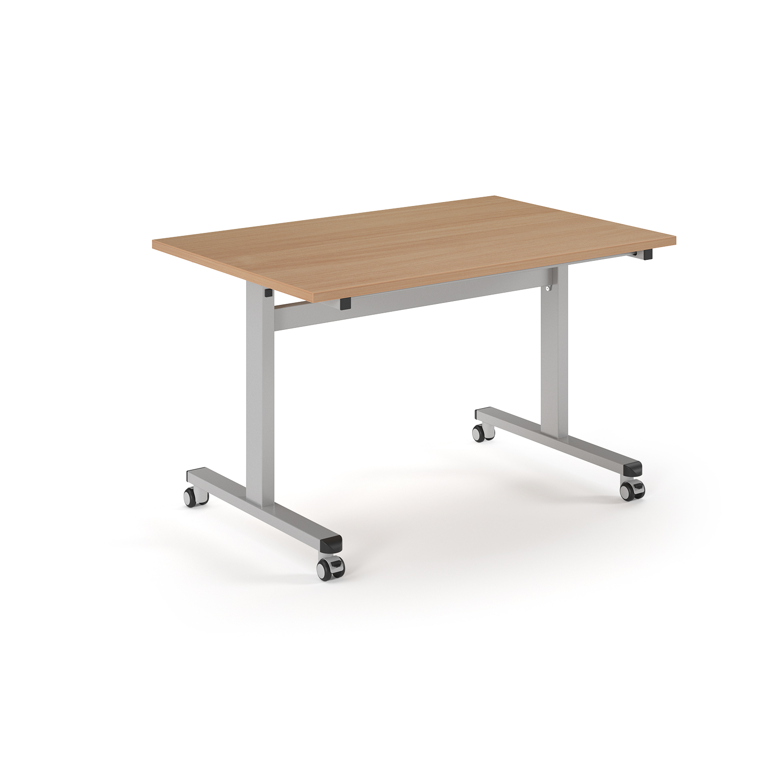 Picture of Pro Flip Rectangular Table 1200 x 800, Silver Frame, Beech Top