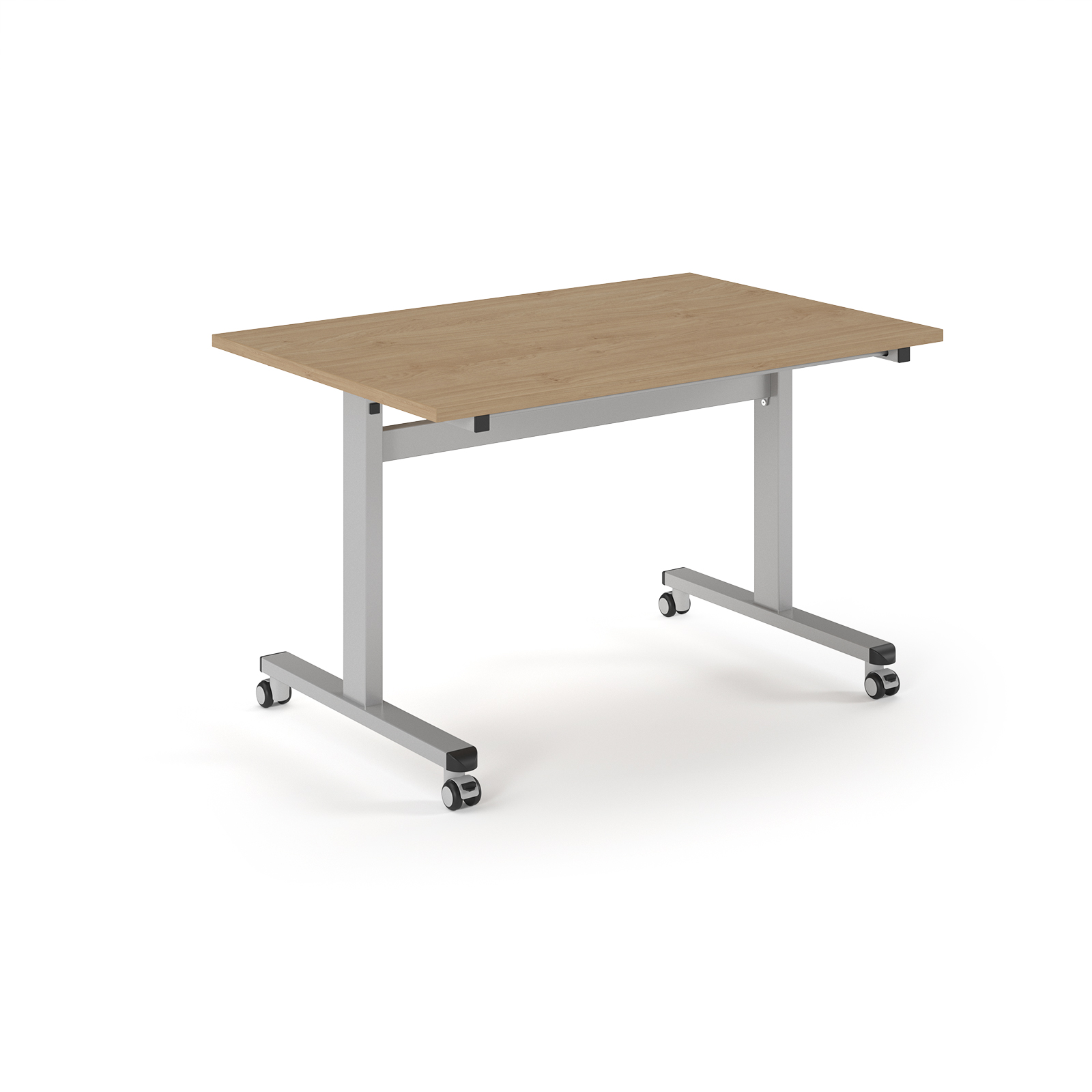 Picture of Pro Flip Rectangular Table 1200 x 800, Silver Frame, Kendal Oak Top