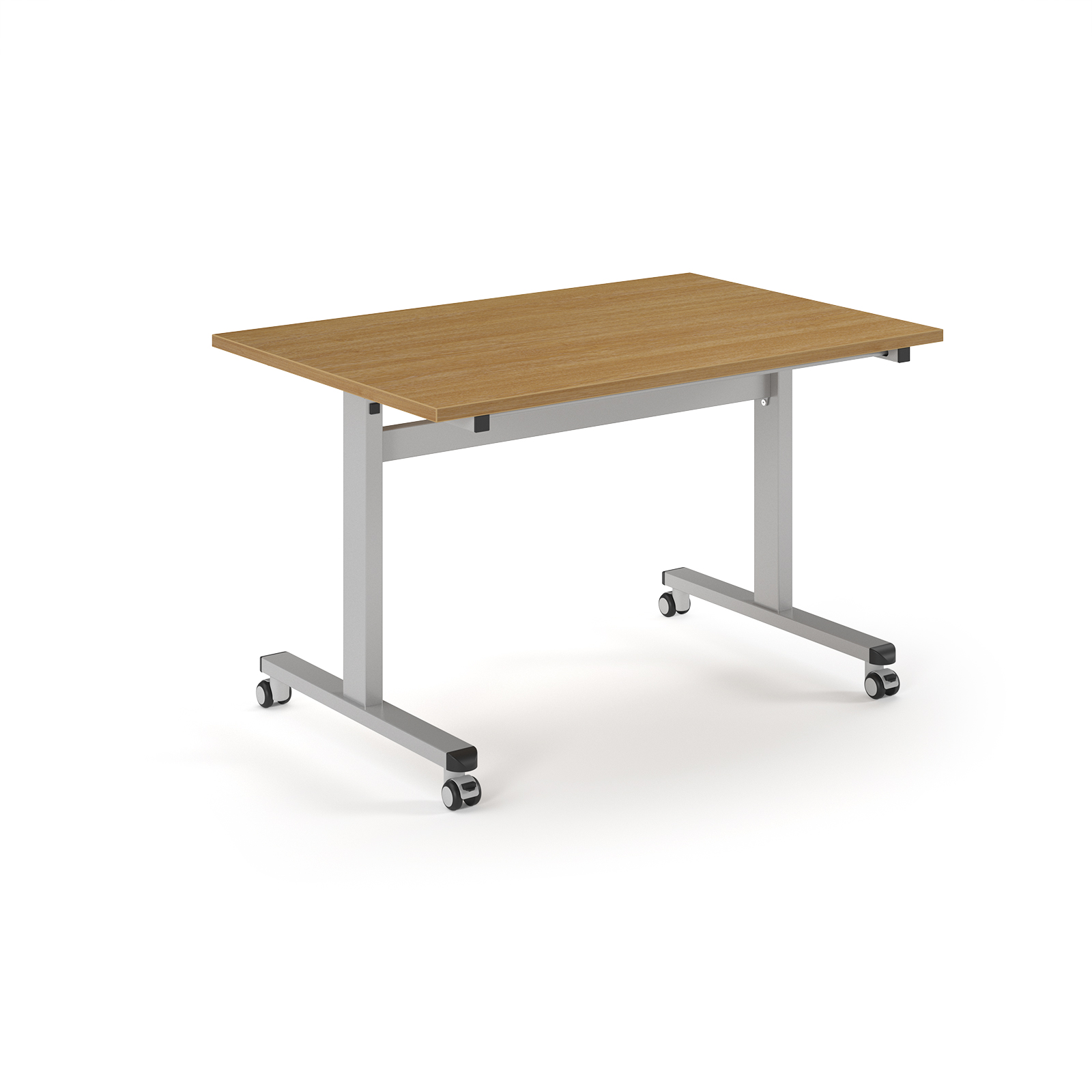 Picture of Pro Flip Rectangular Table 1200 x 800, Silver Frame, Oak Top