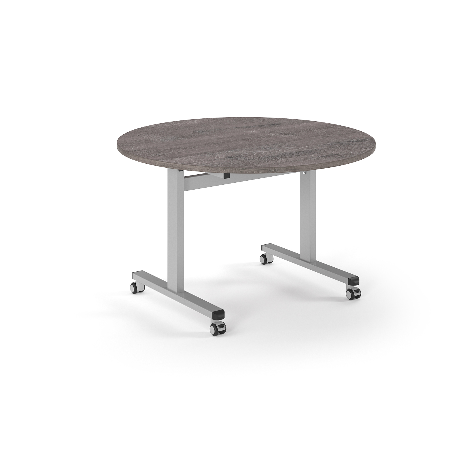 Picture of Pro Flip Circular Table 1200 Dia, Silver, Grey Oak Top