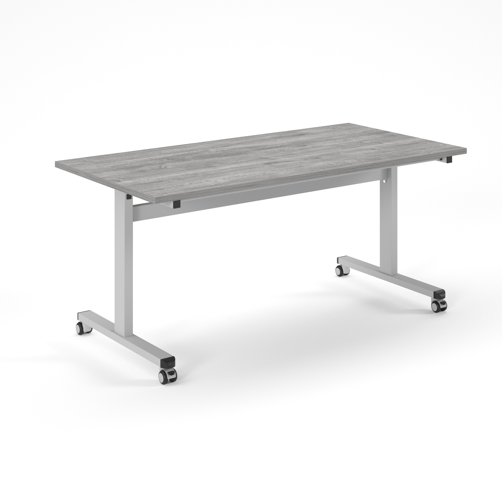 Picture of Pro Flip Rectangular Table 1600 x 800, Silver Frame, Grey Oak Top