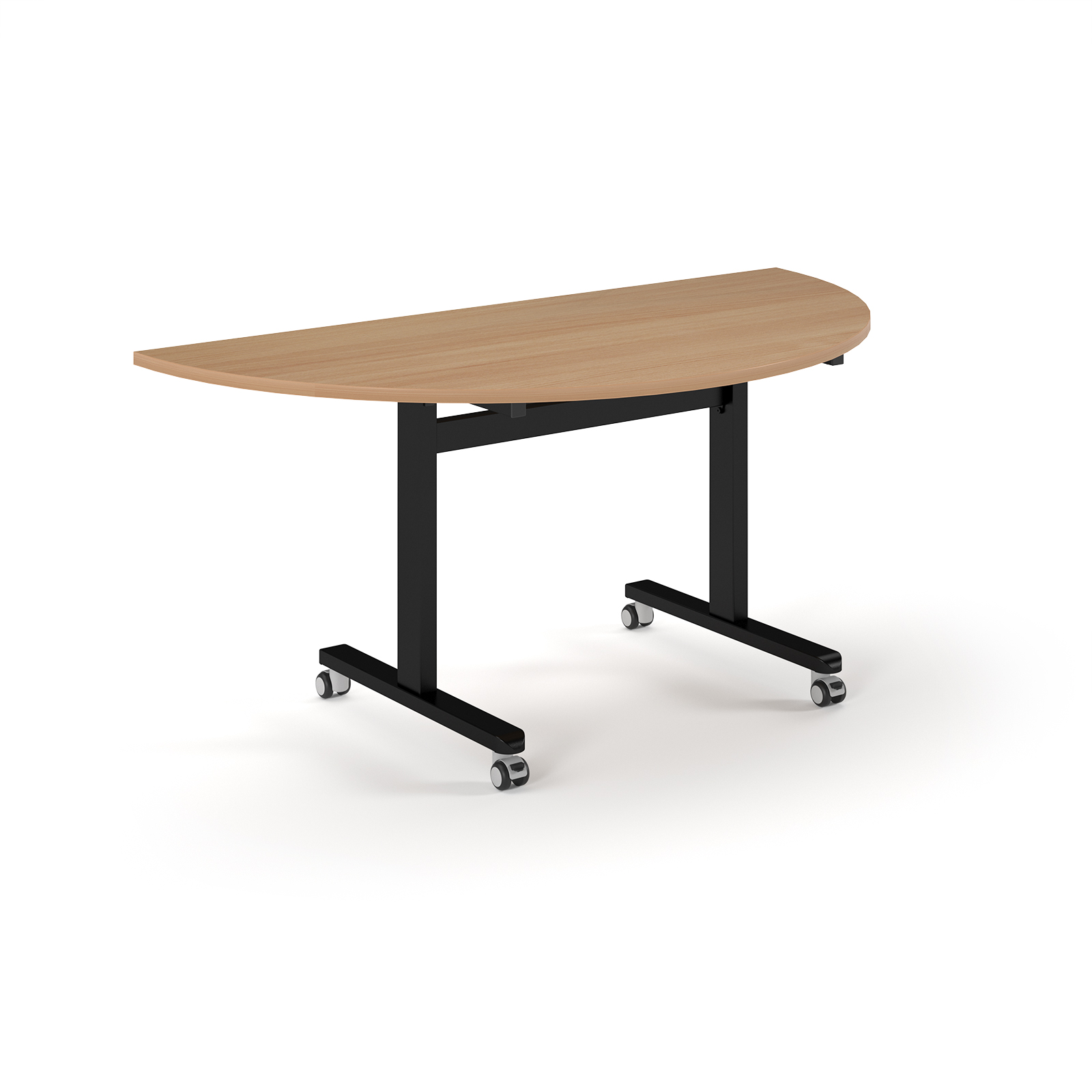 Picture of Pro Flip Semi-Circular Table 1600 x 800, Black, Beech Top
