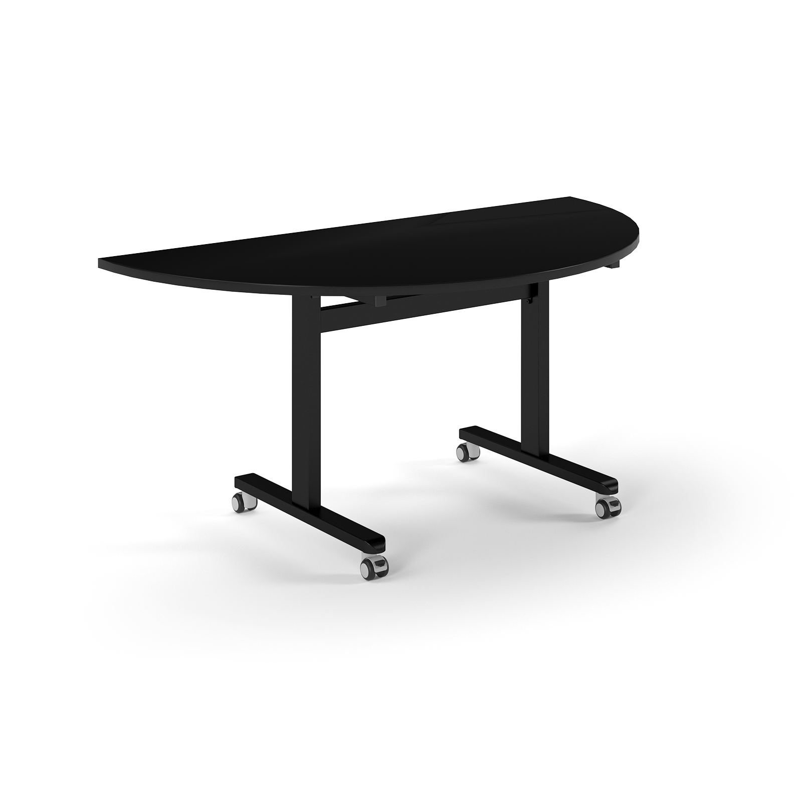 Picture of Pro Flip Semi-Circular Table 1600 x 800, Black, Black Top