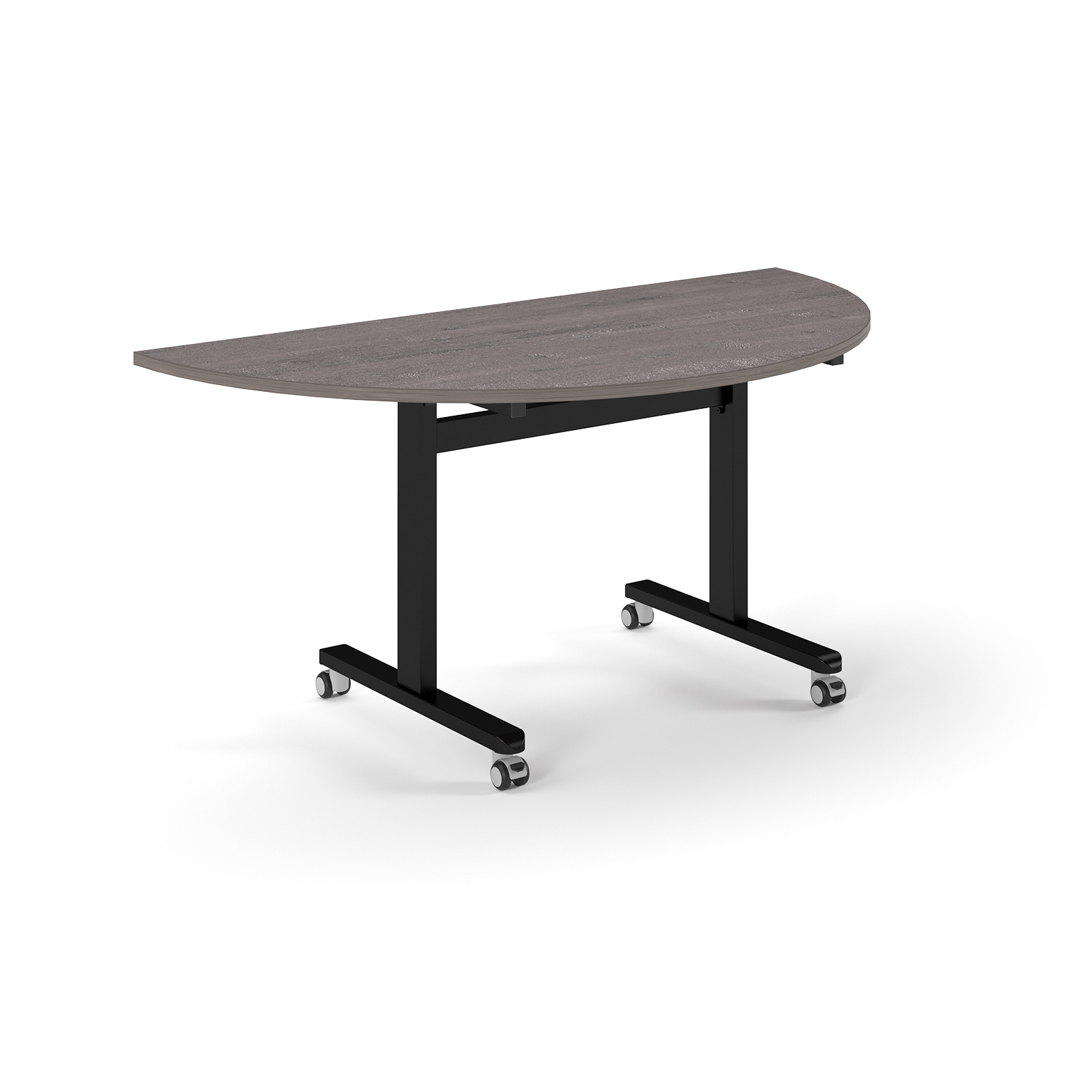 Picture of Pro Flip Semi-Circular Table 1600 x 800, Black, Grey Oak Top