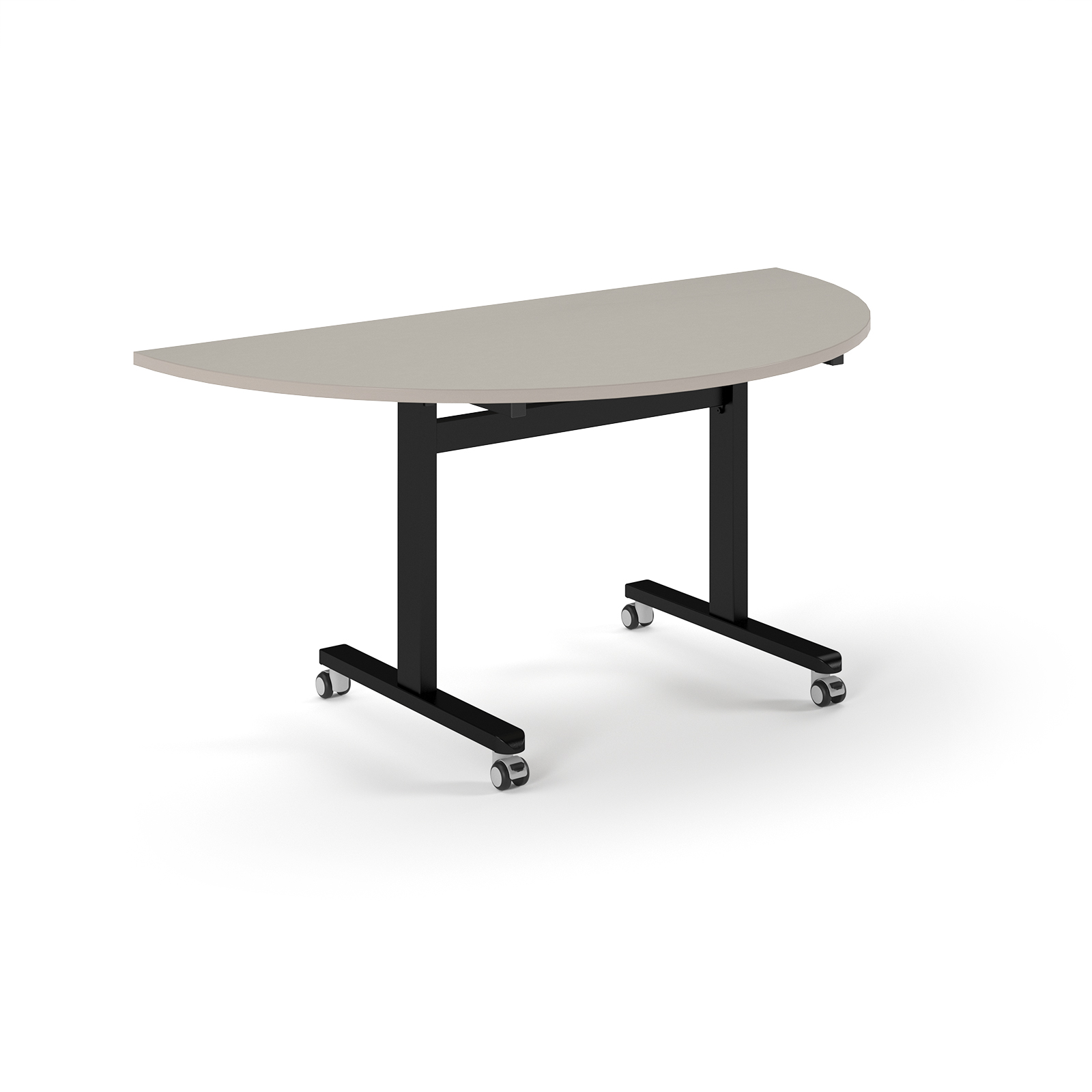 Picture of Pro Flip Semi-Circular Table 1600 x 800, Black, Light Grey Top