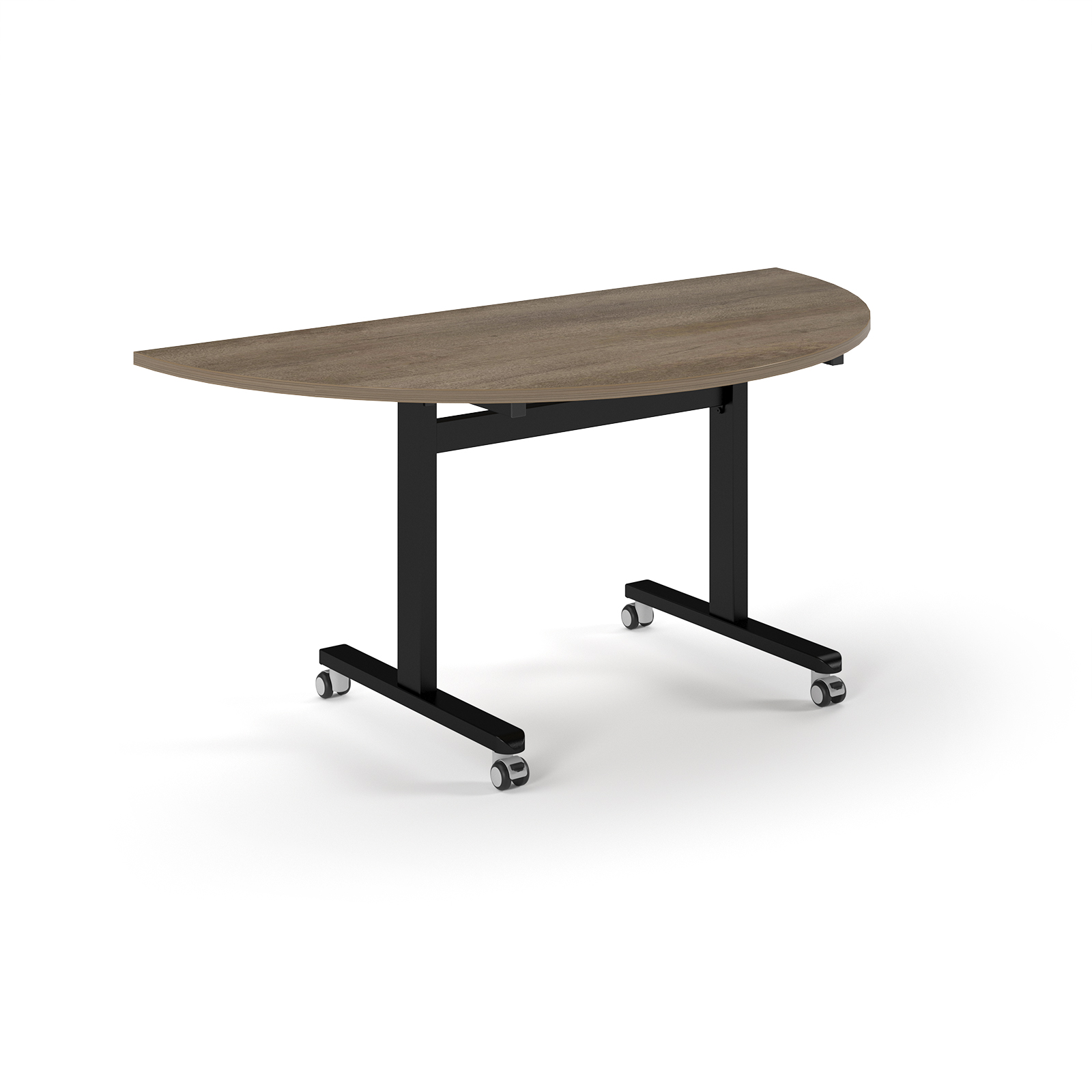 Picture of Pro Flip Semi-Circular Table 1600 x 800, Black, Nebraska Oak Top