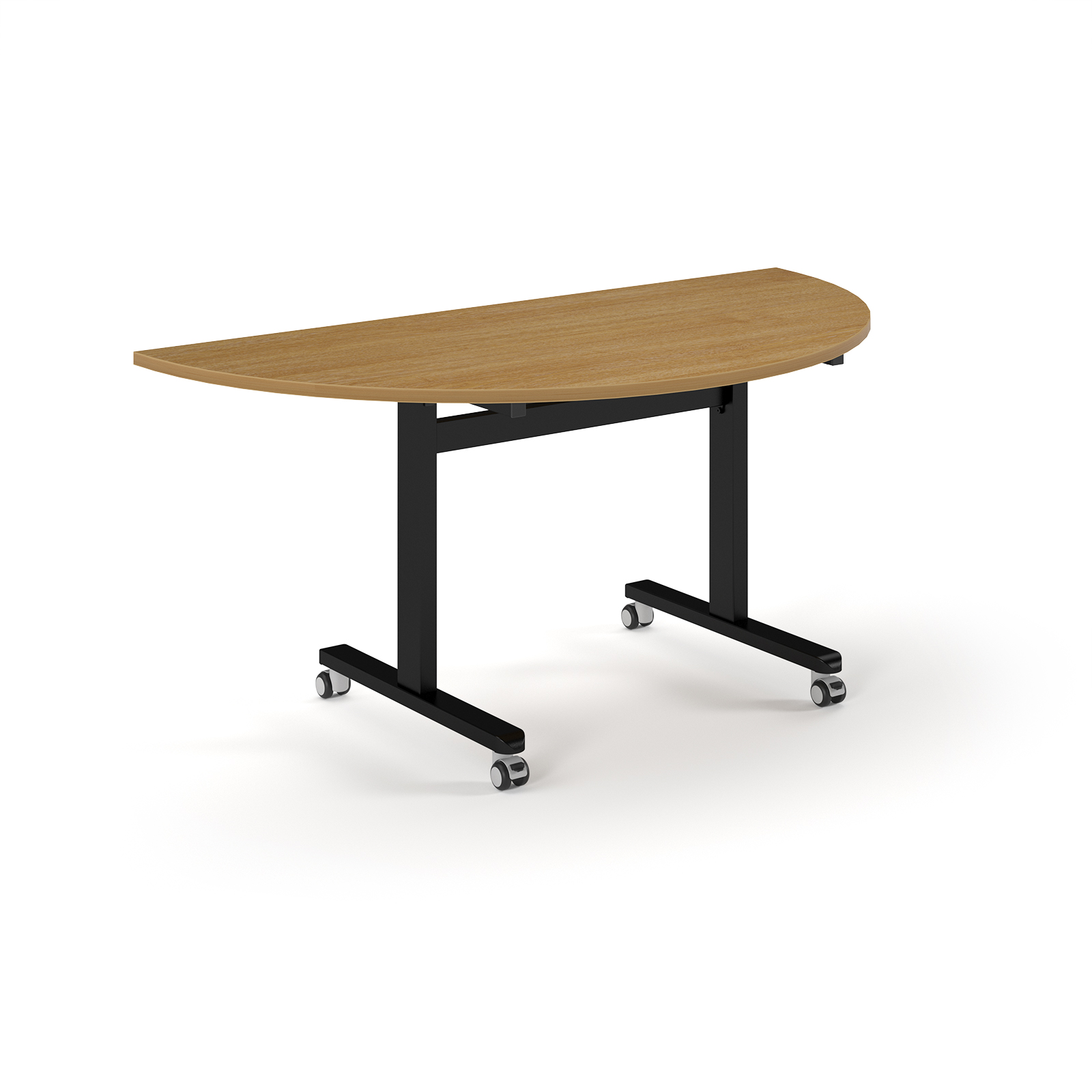 Picture of Pro Flip Semi-Circular Table 1600 x 800, Black, Oak Top