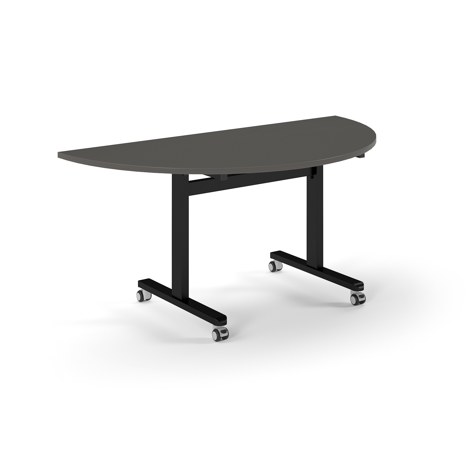 Picture of Pro Flip Semi-Circular Table 1600 x 800, Black, Onyx Grey Top