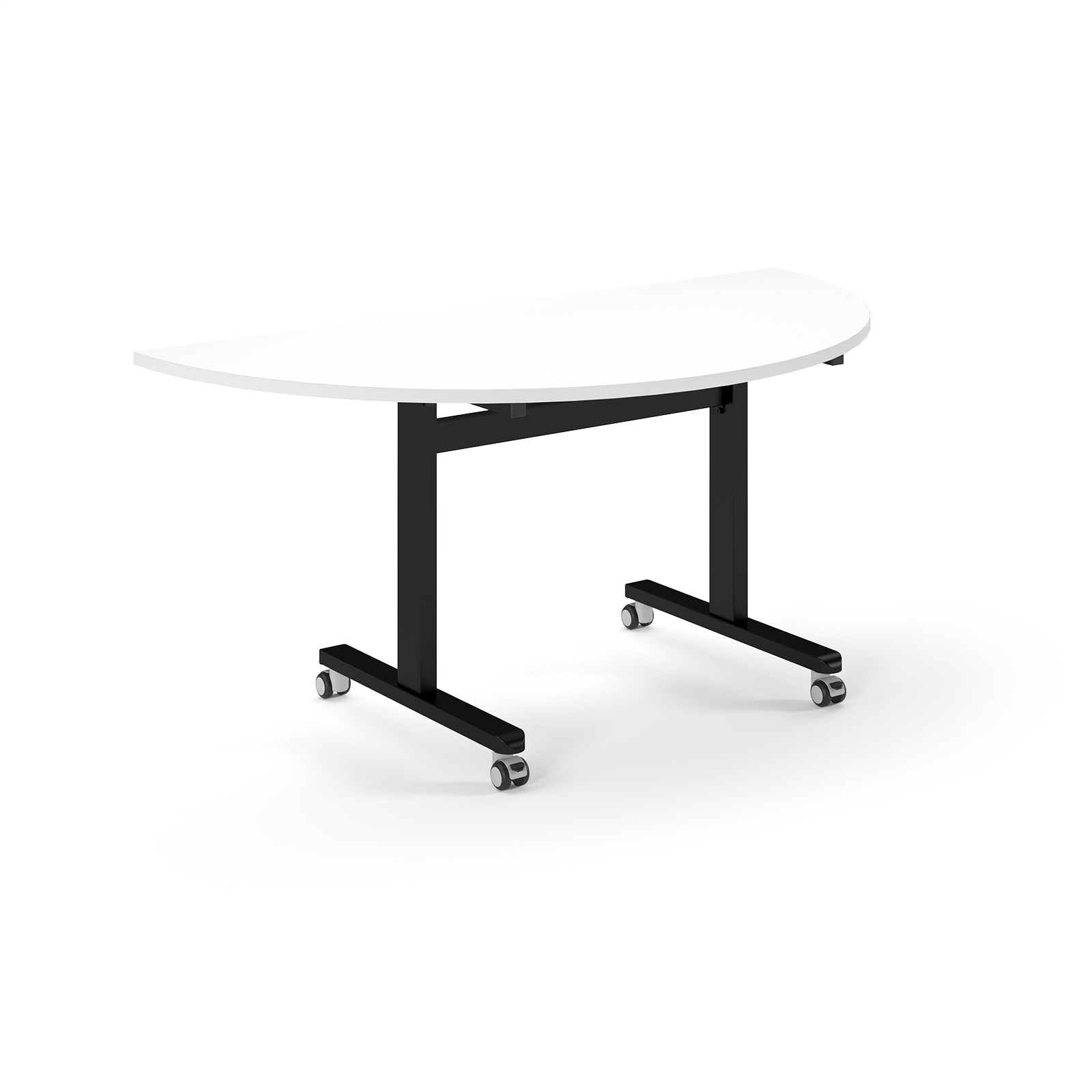 Picture of Pro Flip Semi-Circular Table 1600 x 800, Black, White Top