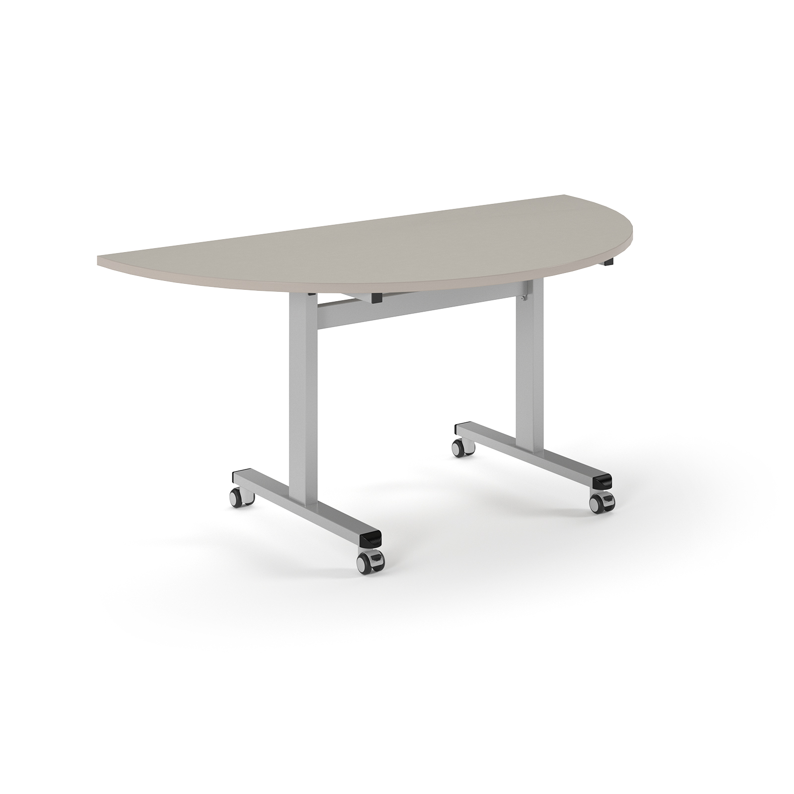 Picture of Pro Flip Semi-Circular Table 1600 x 800, Silver, Light Grey Top