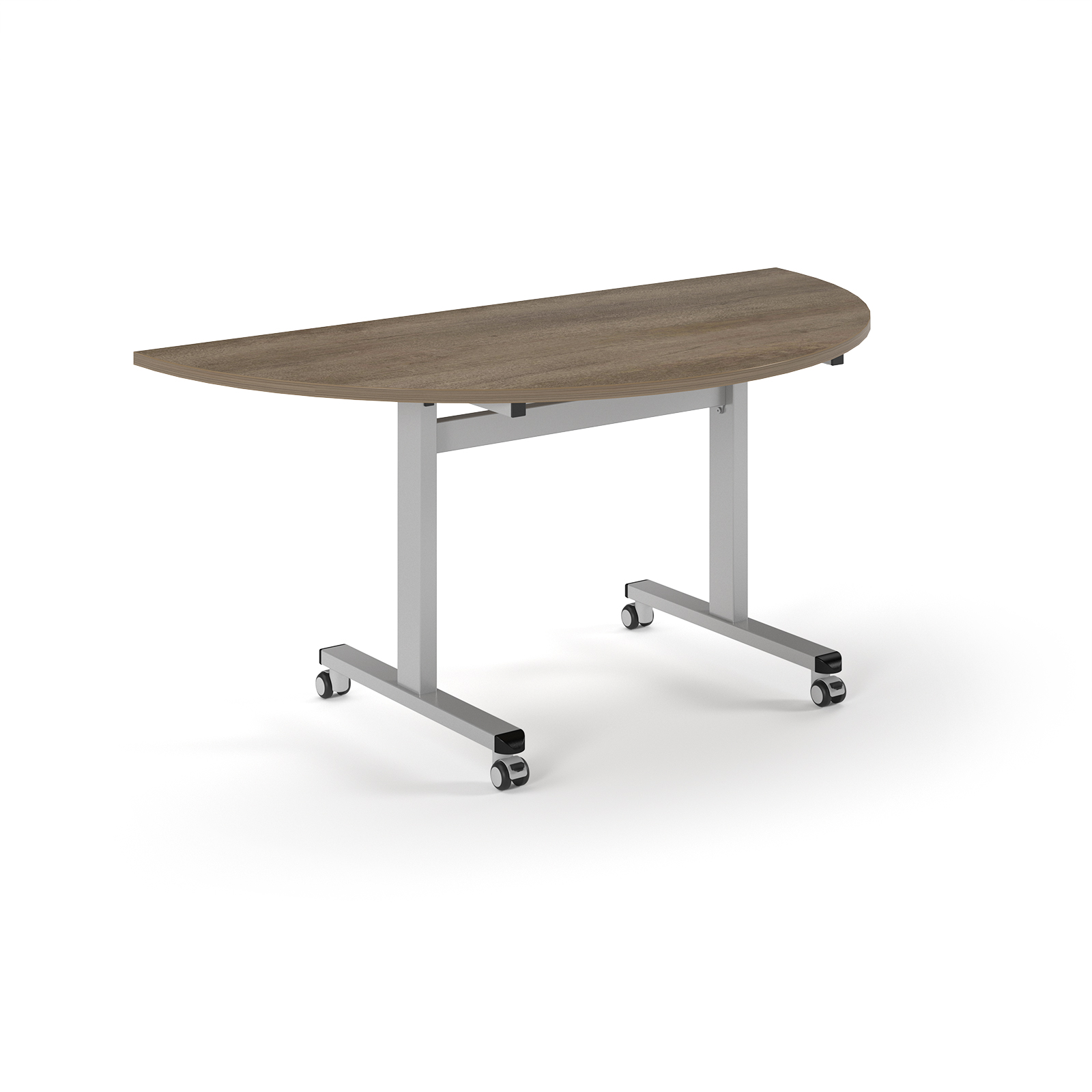 Picture of Pro Flip Semi-Circular Table 1600 x 800, Silver, Nebraska Oak Top