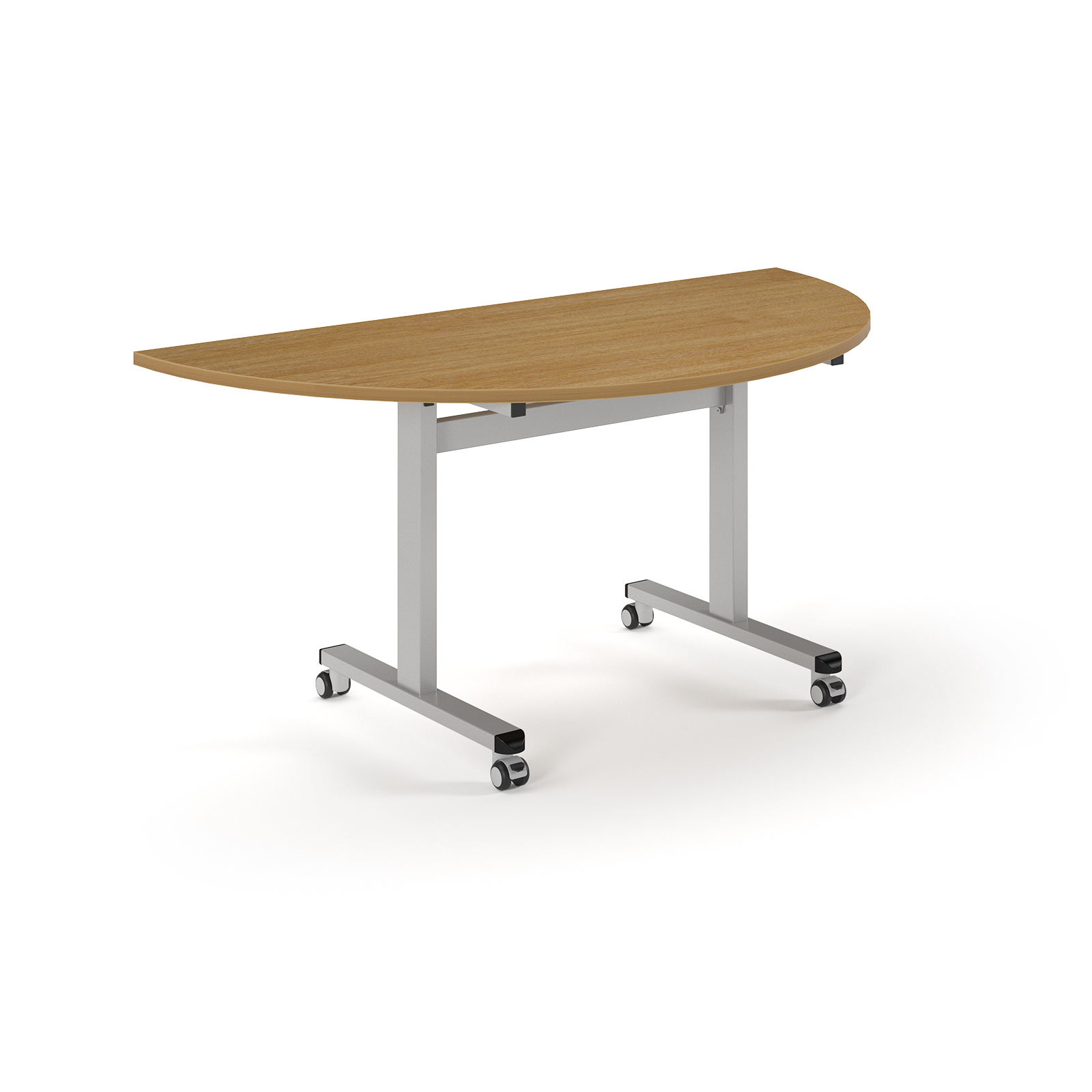 Picture of Pro Flip Semi-Circular Table 1600 x 800, Silver, Oak Top