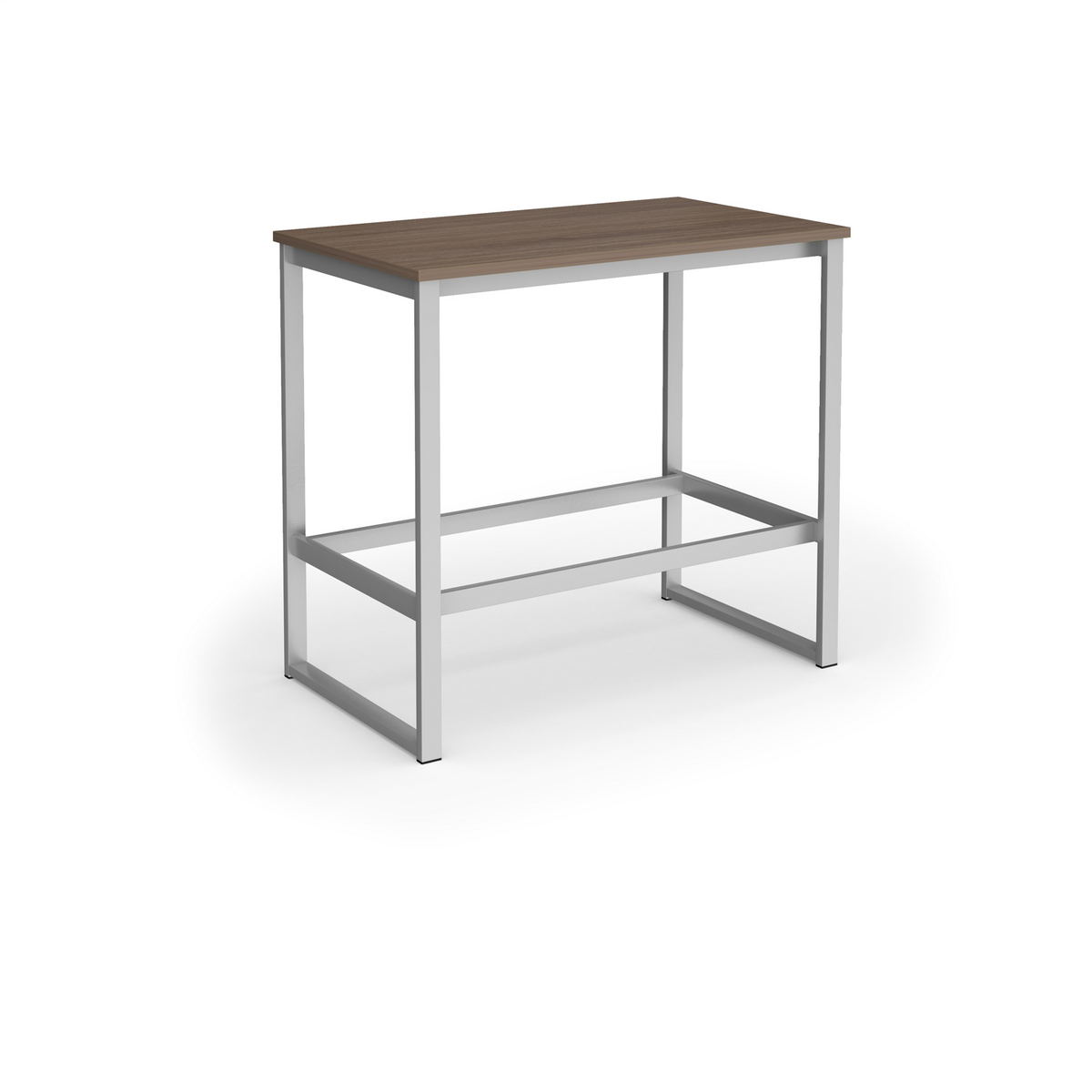 Picture of Otto Poseur benching solution dining table 1200mm wide  - silver frame, Barcelona walnut top