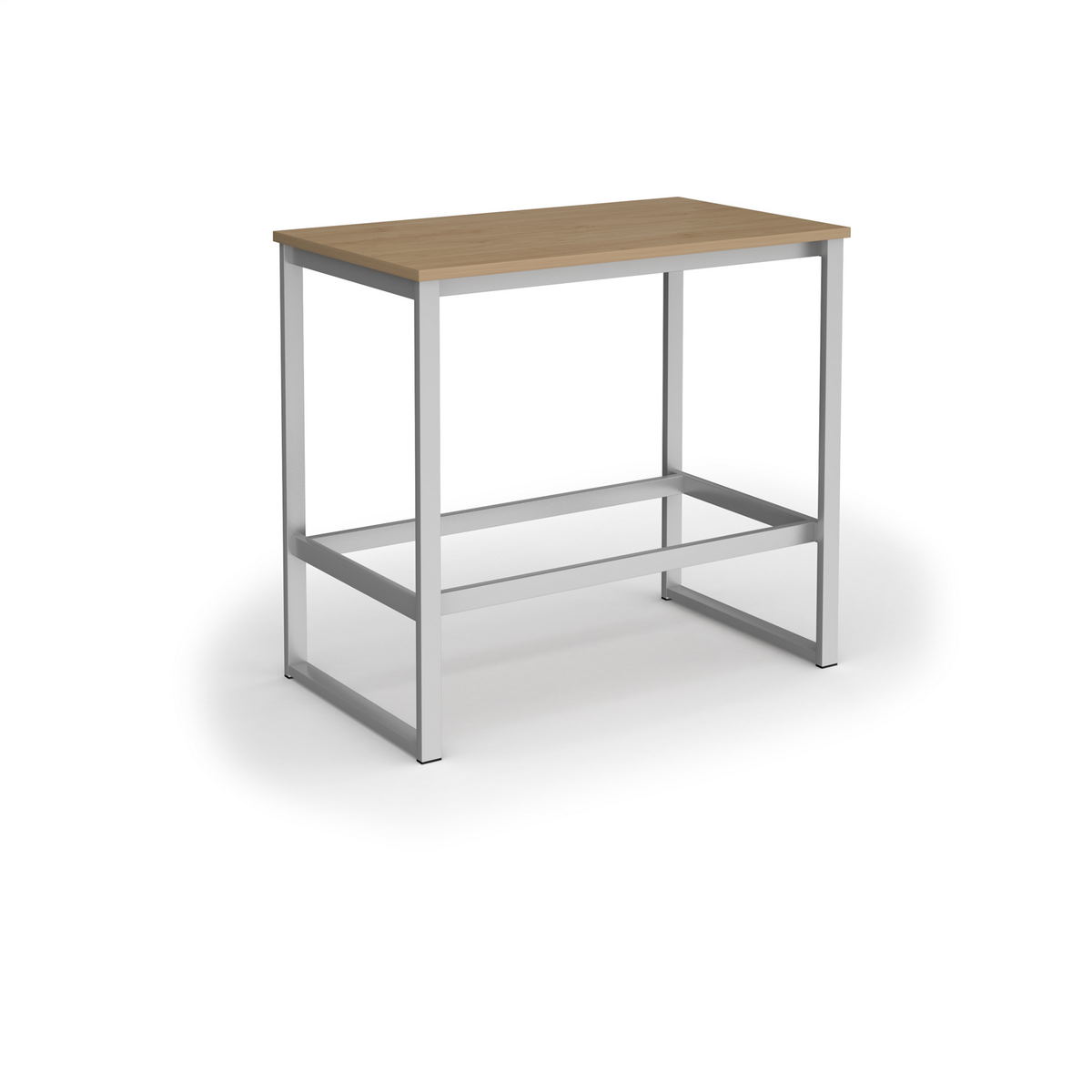 Picture of Otto Poseur benching solution dining table 1200mm wide  - silver frame, Kendal oak top