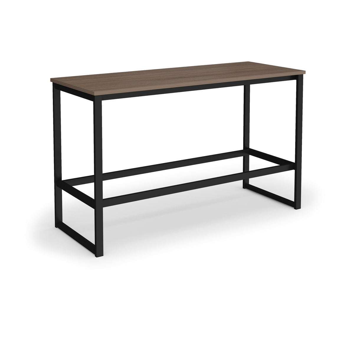 Picture of Otto Poseur benching solution dining table 1800mm wide  - black frame, Barcelona walnut top