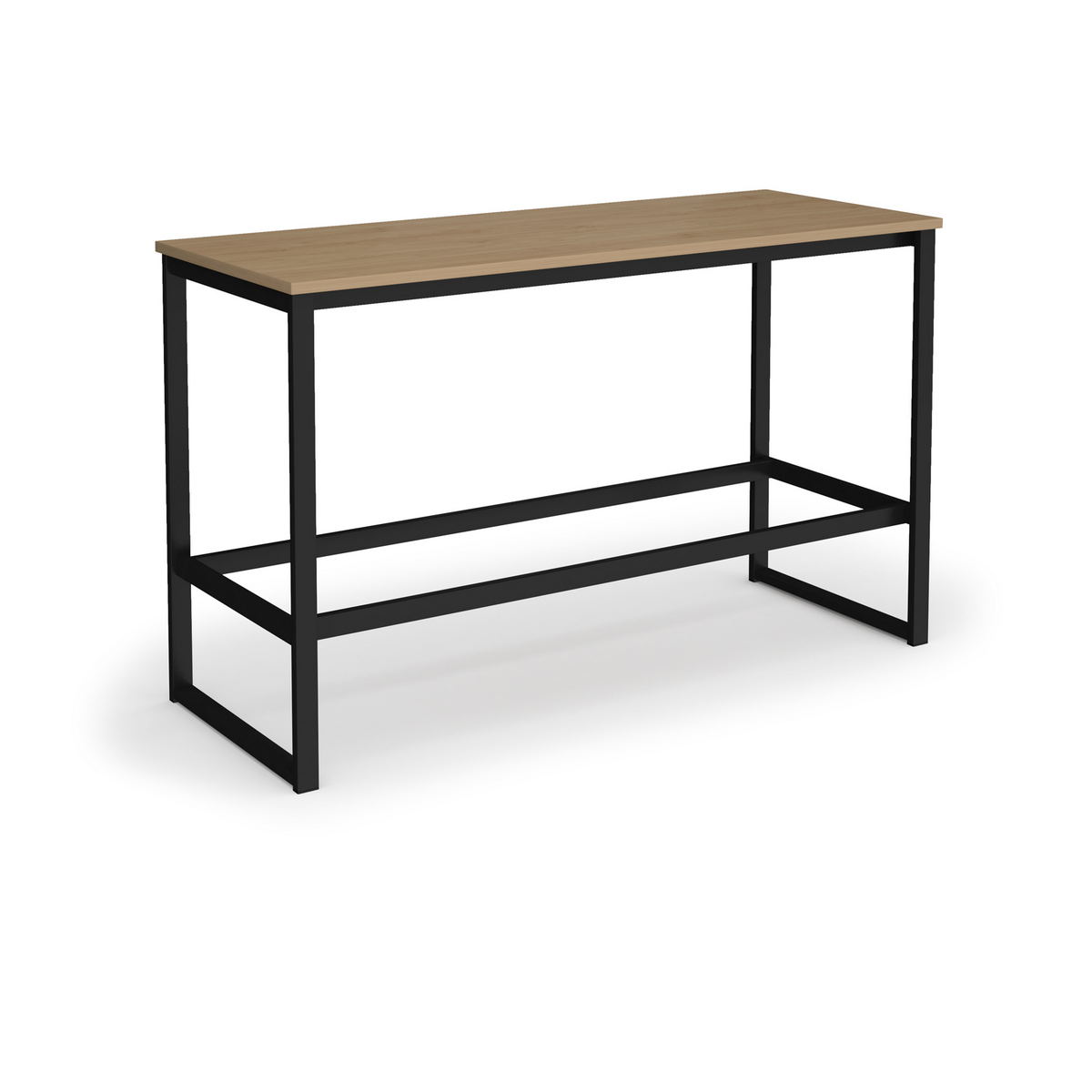 Picture of Otto Poseur benching solution dining table 1800mm wide  - black frame, Kendal oak top