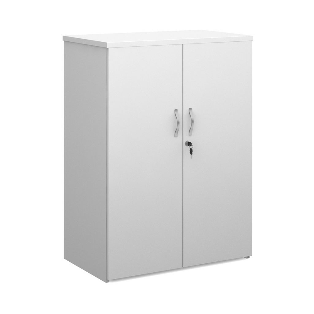 Picture of Duo double door cupboard 1090mm high with 2 shelves - white