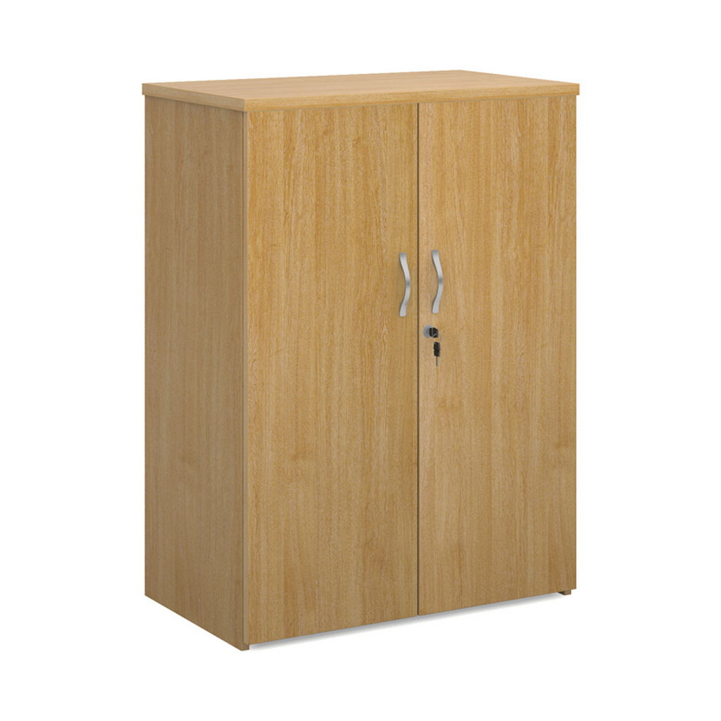 Picture of Universal double door cupboard 1090mm high with 2 shelves - oak