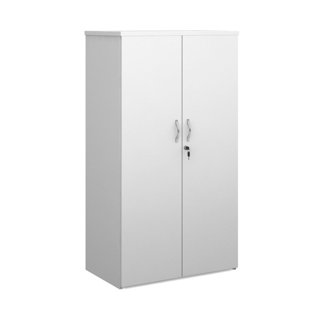 Picture of Duo double door cupboard 1440mm high with 3 shelves - white