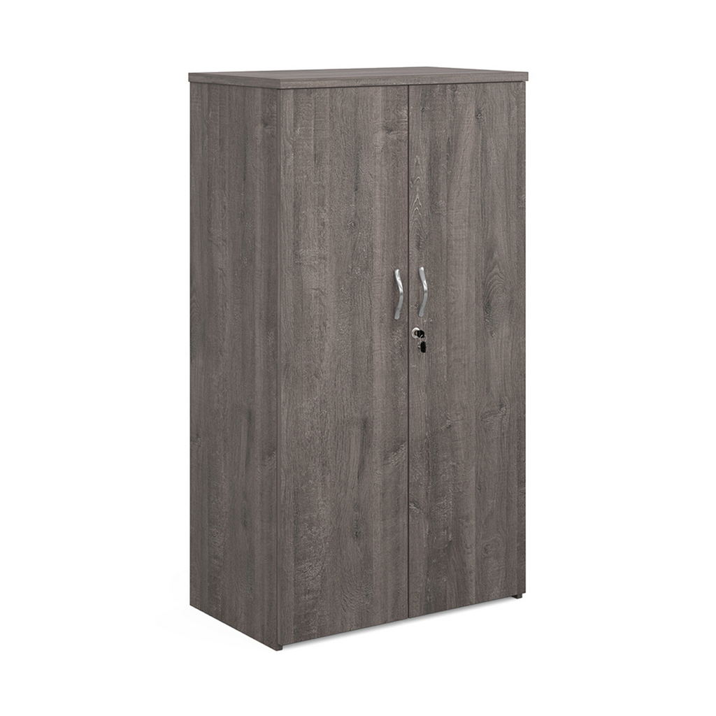 Picture of Universal double door cupboard 1440mm high with 3 shelves - grey oak