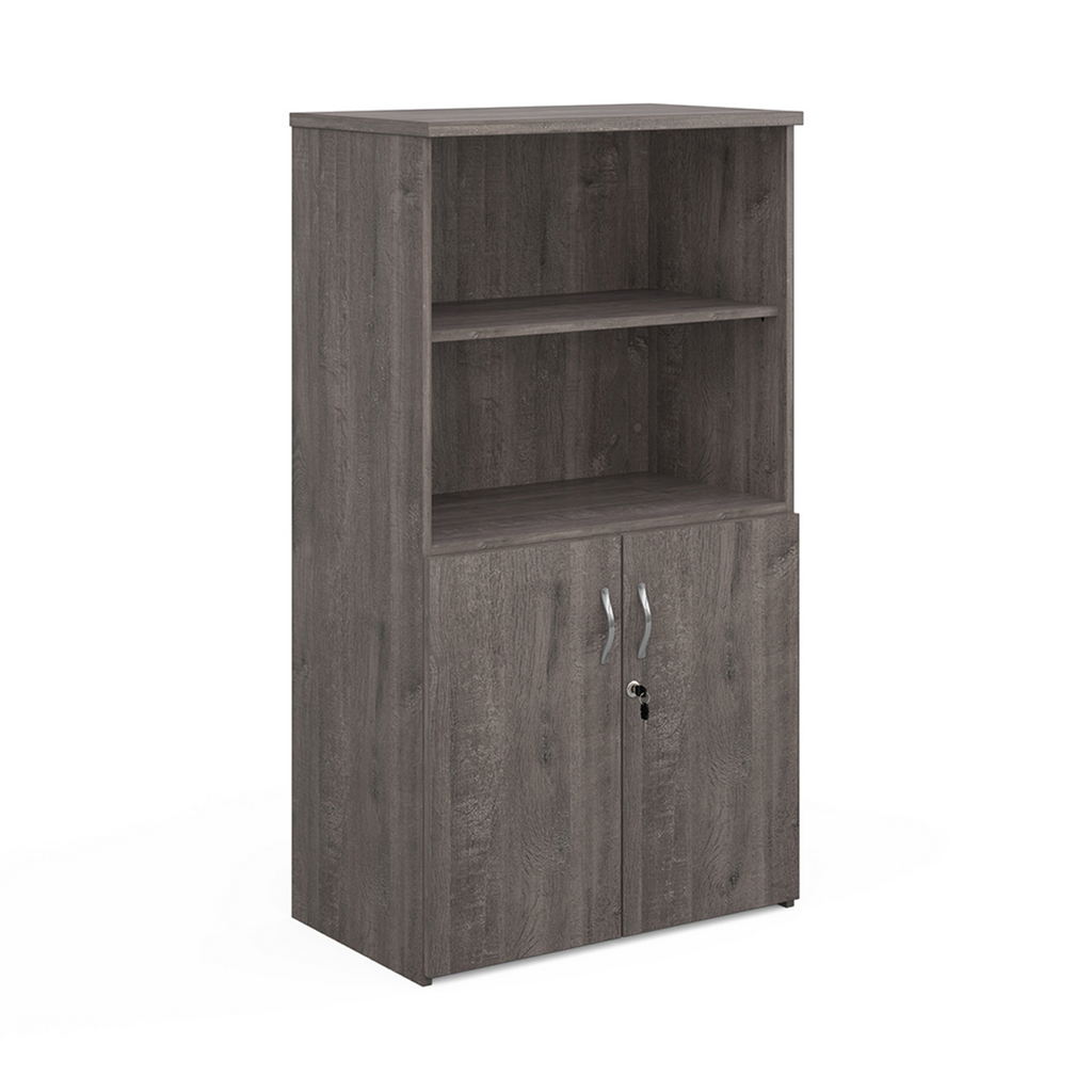 Picture of Universal combination unit with open top 1440mm high with 3 shelves - grey oak