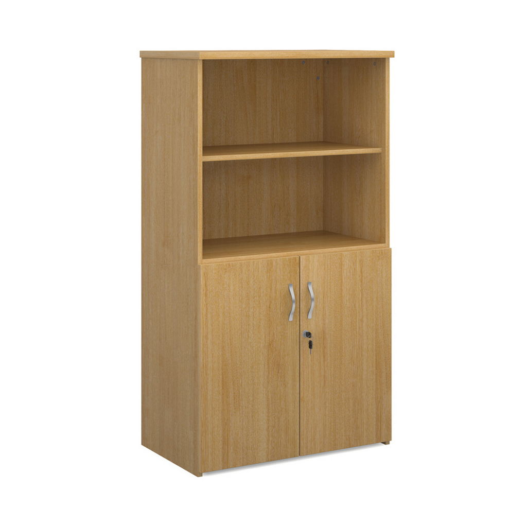 Picture of Universal combination unit with open top 1440mm high with 3 shelves - oak