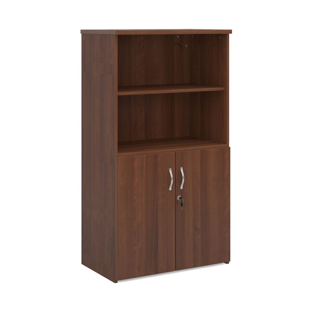 Picture of Universal combination unit with open top 1440mm high with 3 shelves - walnut